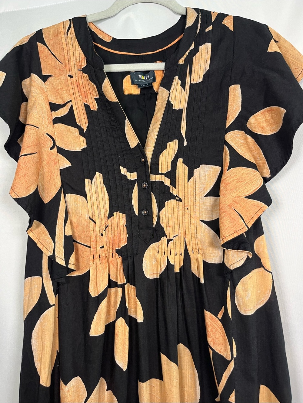 🛍️SALE Anthropologie Maeve Cassandra floral flounce maxi summer dress sz s - Picture 5 of 12